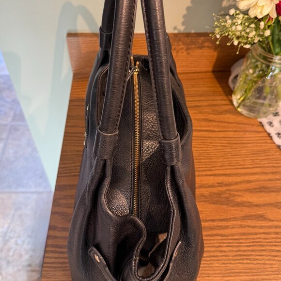 KATE SPADE Black Leather Shoulder Bag - Classic Hobo Satchel 2000s-2010s - Picture 7 of 14